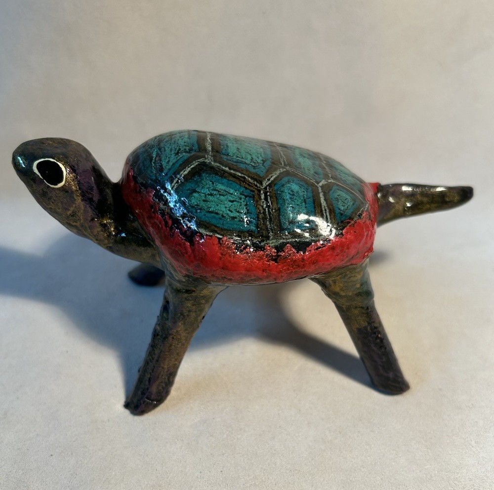 VTG Mixed Materials Handmade Turtle Figurine