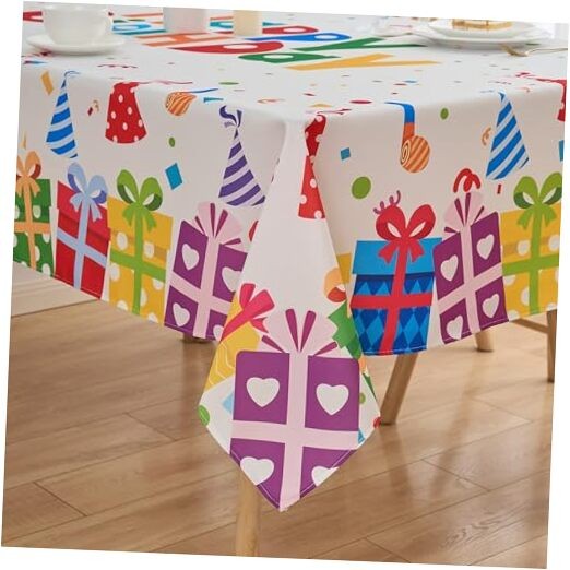 Birthday Tablecloth 84" x 60" (Rectangular) V59 Happy Birthday Gift Box