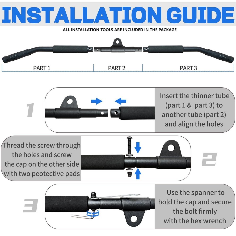 Rotating LAT Pull Down Bar 39.4'' LAT Pulldown Attachments for Pulley System ...