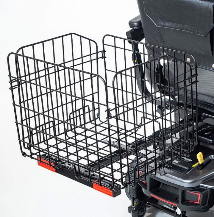 Foldable Folding Scooter Rear Basket & Rear View Mirror Pair BUNDLE - BLACK