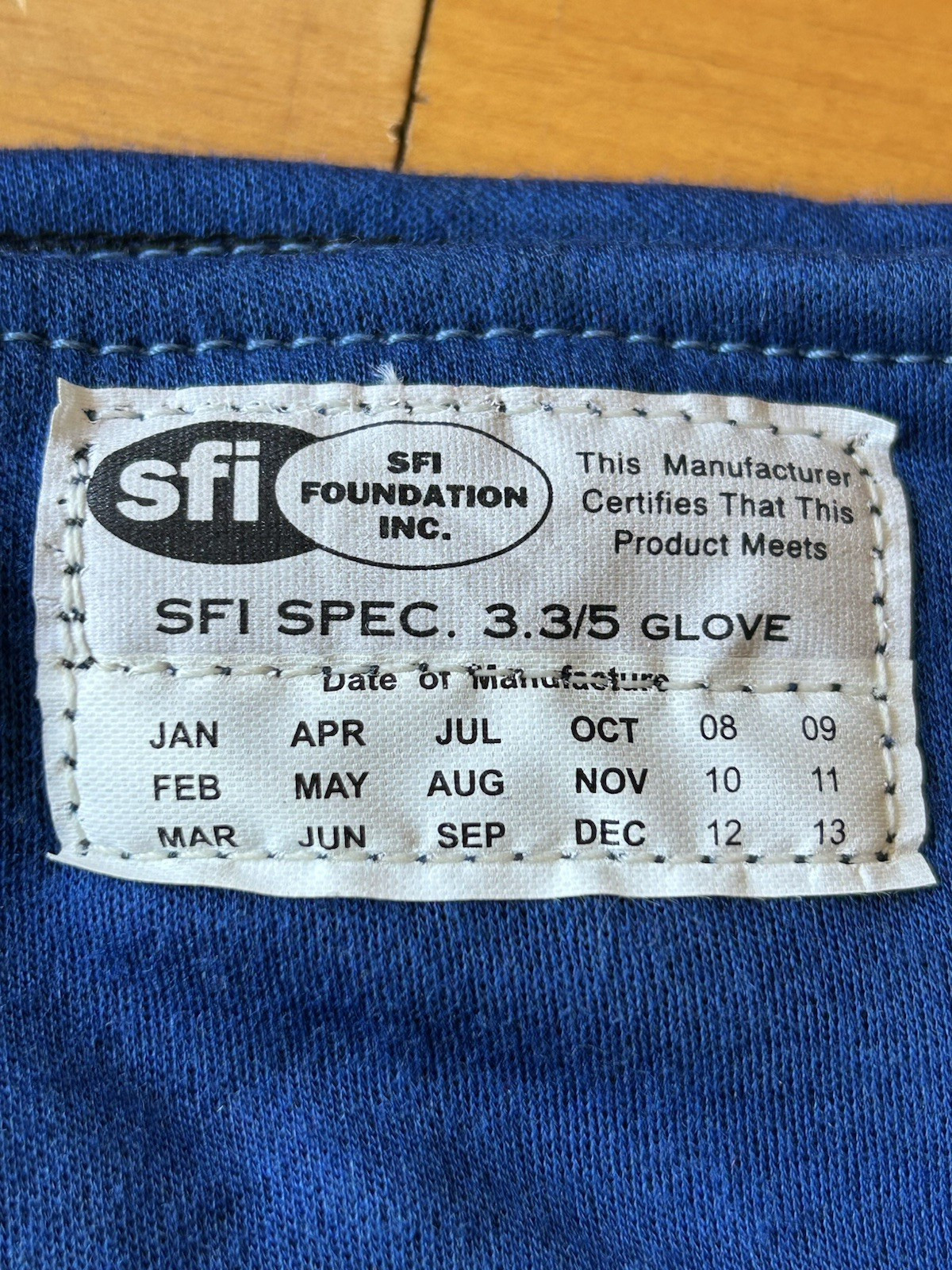 Deist Driving Gloves - SFI 3.3/5 Glove Safety Men's Large Blue