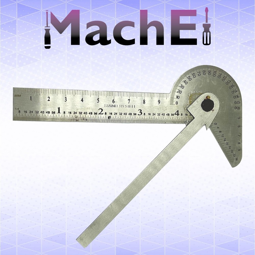 Multi-Purpose Protractor Square Rule Centre Finder Divider Drill Point Gauge ...