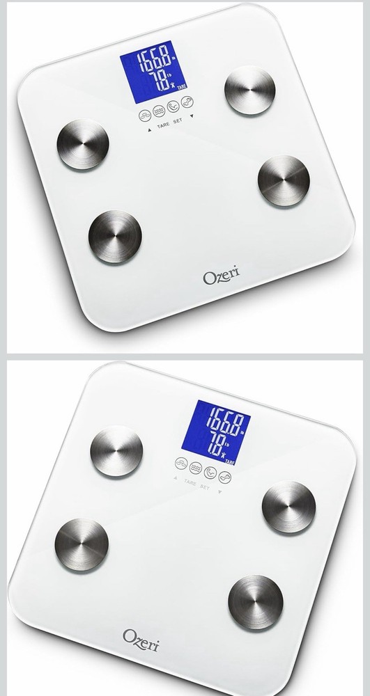 Total Body Bath Scale 40 lb 3 Touch-Sensitive Button Auto-Recognition Technology