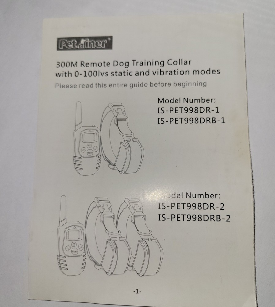 Petainer 300M Remote Dog Training Collar W/PET command. Handheld Trainer.