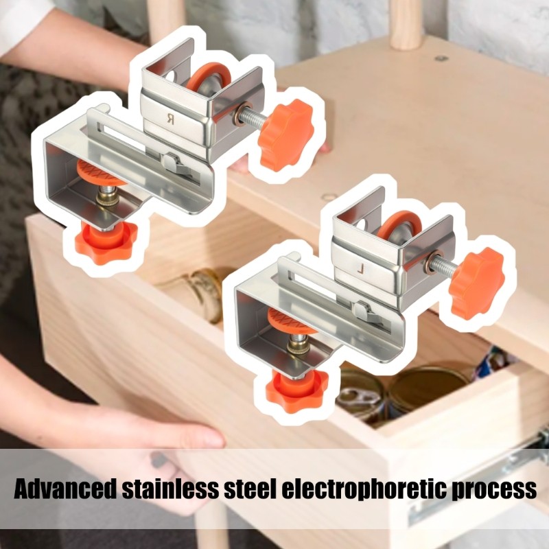 Drawer Panel Stabilizers Clip Drawer Front Installation Clamp Side Mount Design
