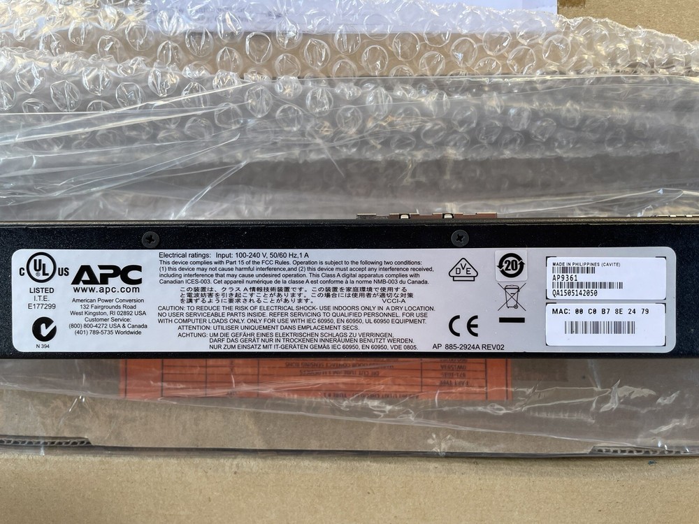 APC AP 9361 NETBOTZ RACK PX-HID