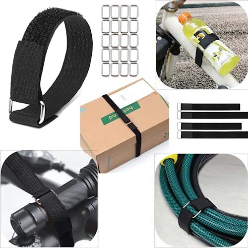 32Ft Hook and Loop Straps Reusable Cable Ties Cinch Straps with Buckles