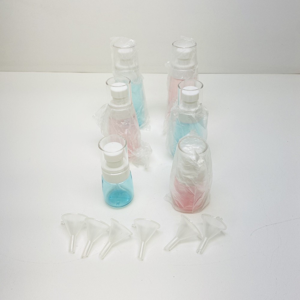 6Pc Small Plastic Fine Mist Spray Bottles Mini Empty Travel Bottles 3 Sizes