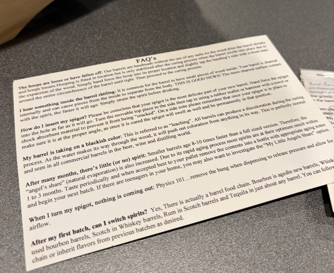 Thousand Oaks Barrel Wood Aging Kit W/ Stand Bung Spigot Tres Agaves Tequila New