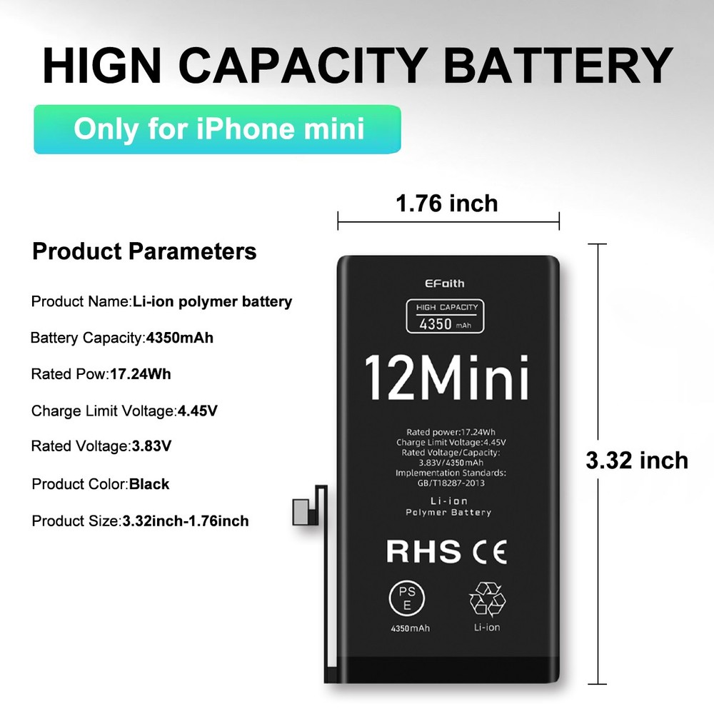 OEM For Apple iPhone 12 mini Replacement Battery 100% Health Zero Cycle + Tools
