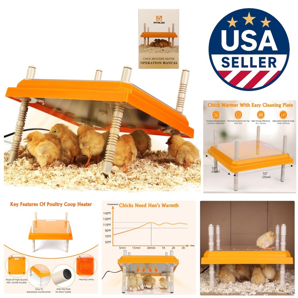 Durable Brooder Heater for Chicks - Height Adjustable & Effortlessly Clean 10x10