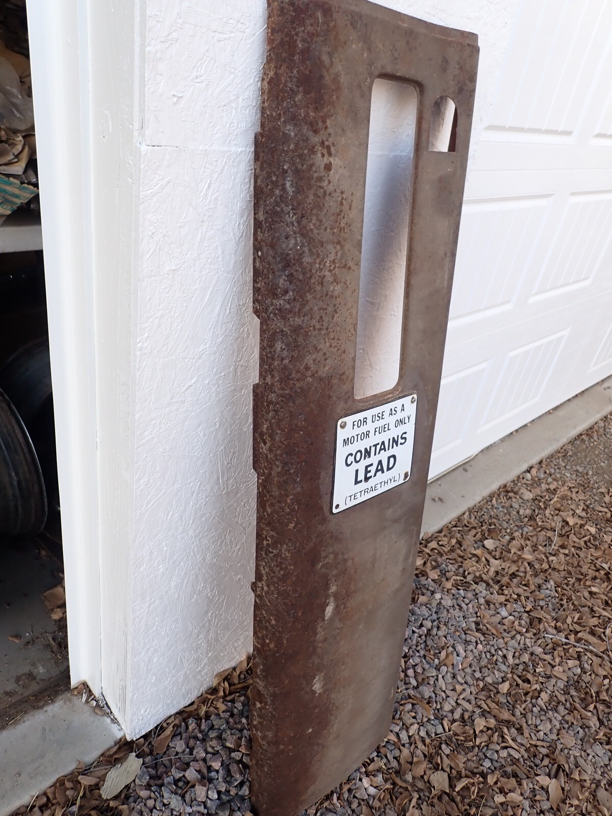 Vintage 1950s Gas Pump Side Panel / Door With Porcelain Sign