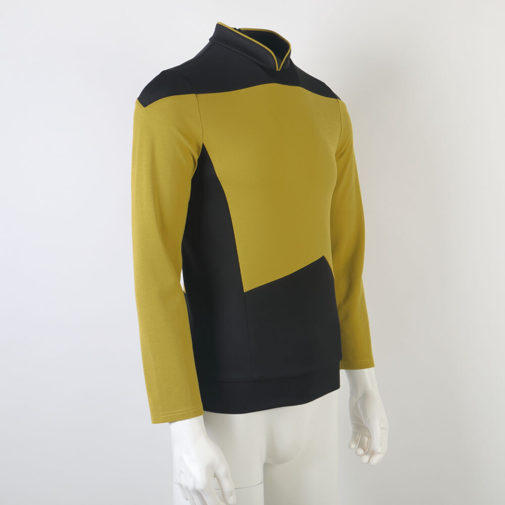 The Next Generation Picard Red Starfleet Uniforms TNG Data Gold Blue Top Shirts
