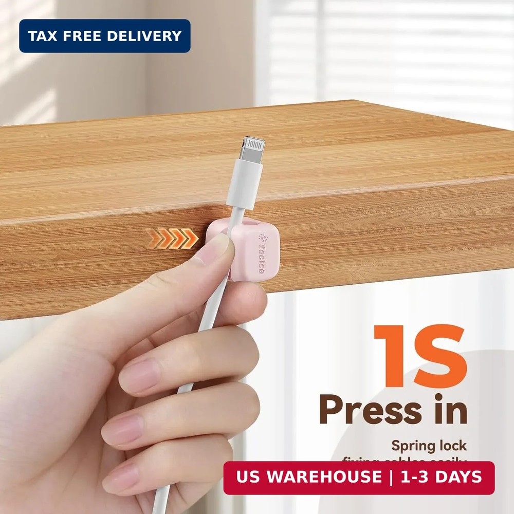 12Pack Rotatable Cord Organizer,Spring Cable Clips Desk Cable Management Cord Ho