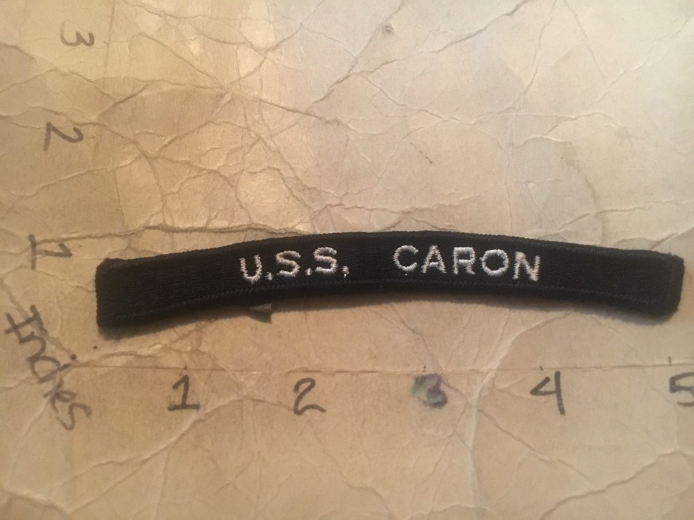 US NAVY SHOULDER STRIP TAB rocker Patch 10/12/25 USS Caron
