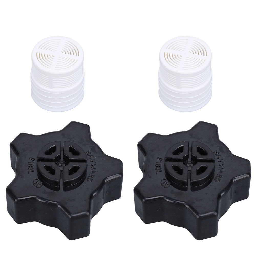 2 Set Drain Cap Assembly Pool Sand Filter Gasket Screen Replacement