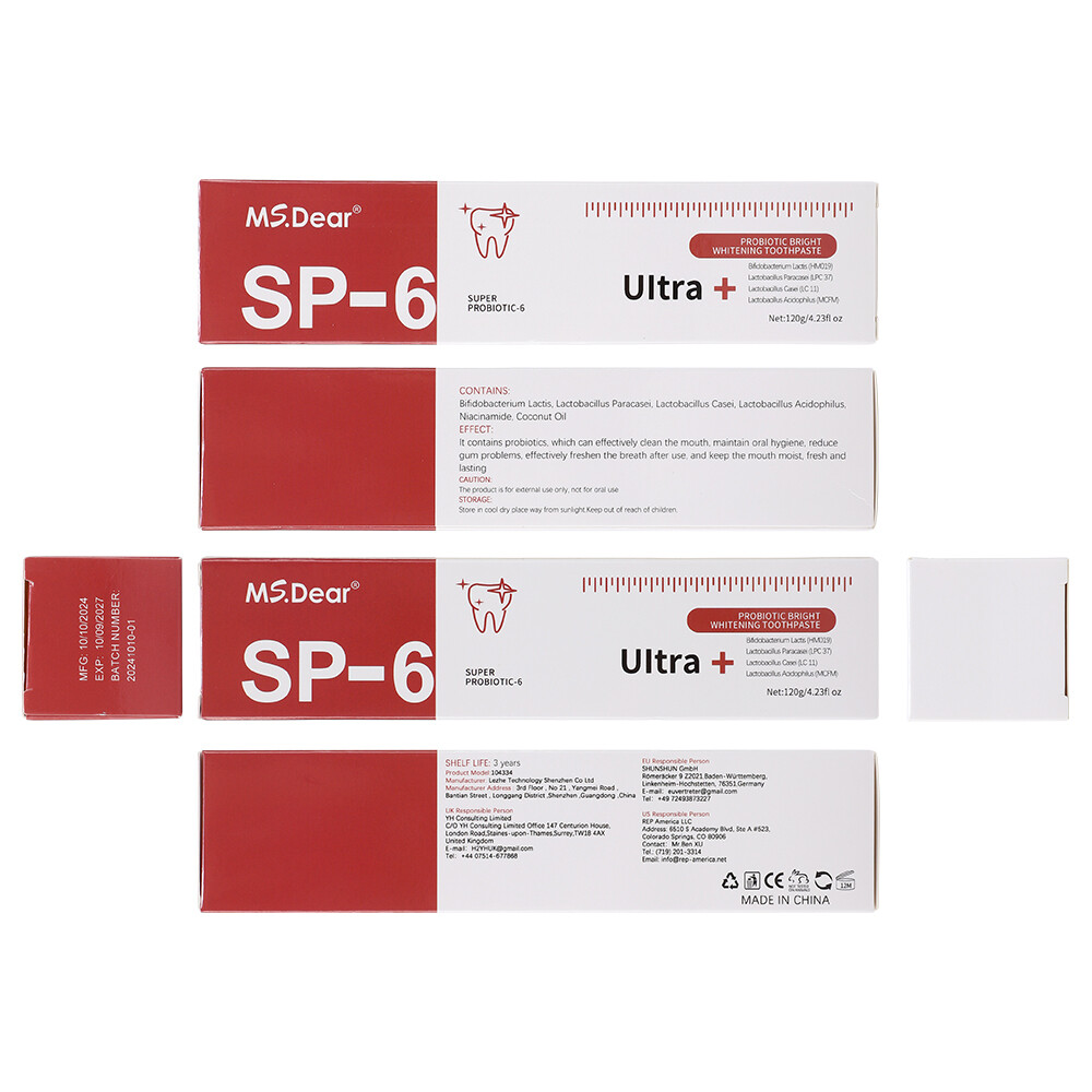 SP-6 Probiotic Toothpaste,Sp-6 Toothpaste Ultra Whitening Quick White Toothpaste