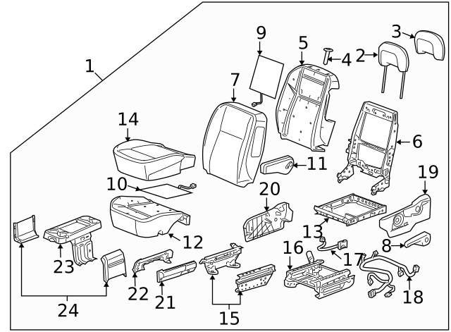 Genuine GM D Seat Armrest Assembly 89044131