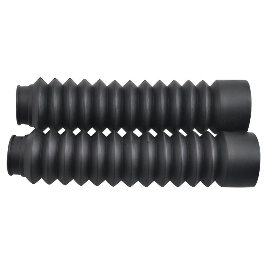 2x Universal Motorcycle Front Rubber Fork Boots Shock Absorber Dust Cover Black