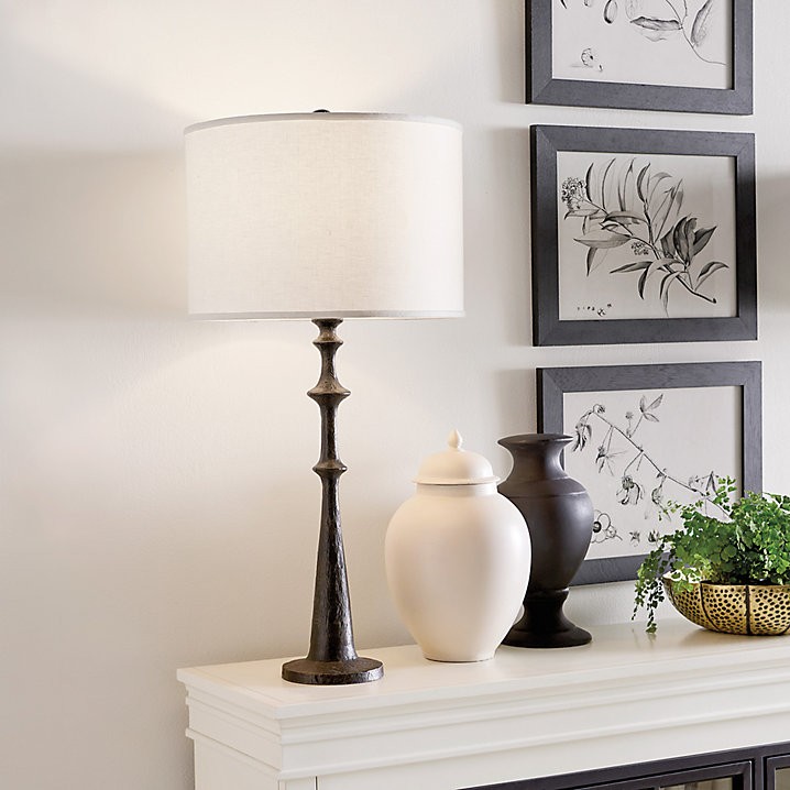 Ballard Designs Monroe Forged Table Lamp, Shade