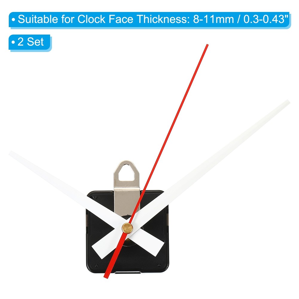 Clock Mechanism Replacement, 2Set Quartz Clock Mechanism DIY Clock, White Red