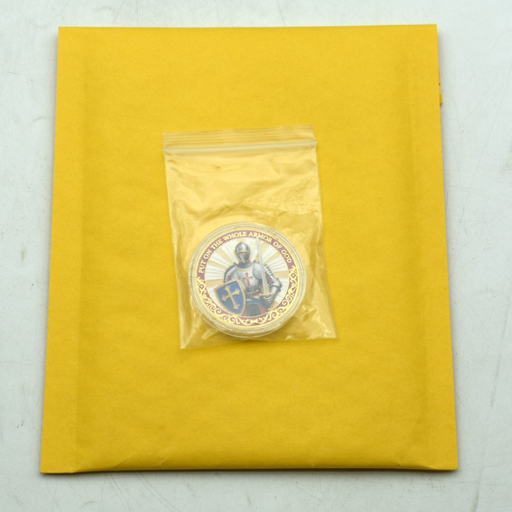 Christian Knight Armor of God Challenge Coin Religious Collectibles Medal Gift