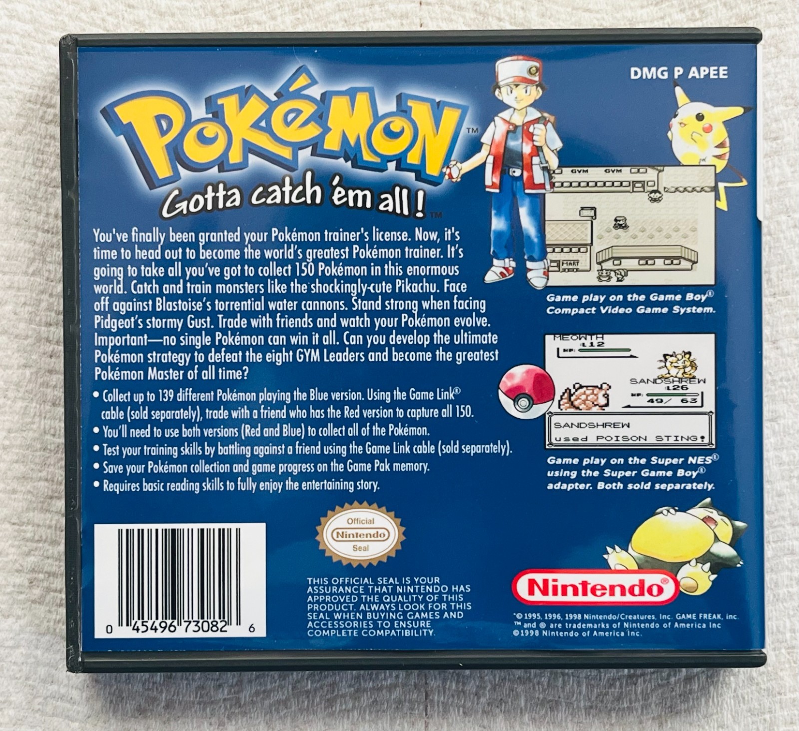 Pokemon Red, Bue, Yellow CASE ONLY 3 Pack Game Boy Box Pokémon Nintendo DS Sized