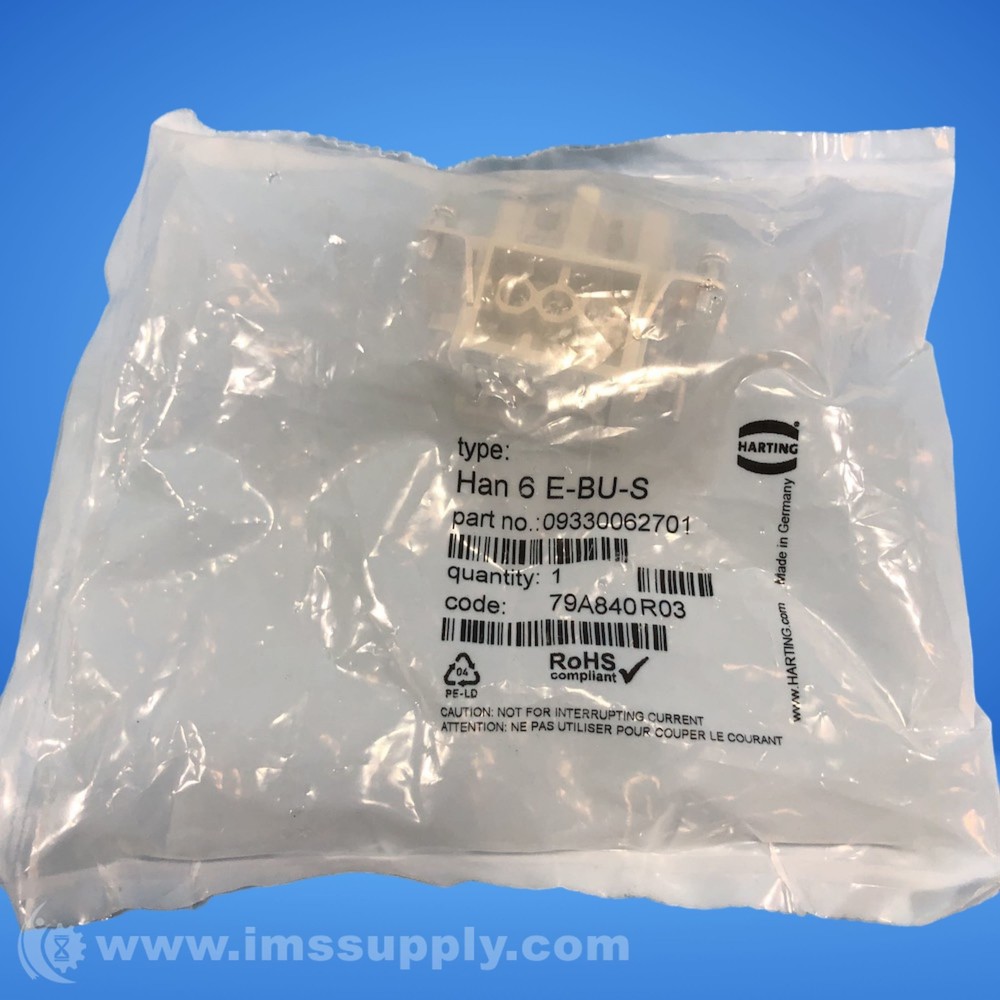 Harting 09330062701 Han E 6 Pos Female Insert FNFP