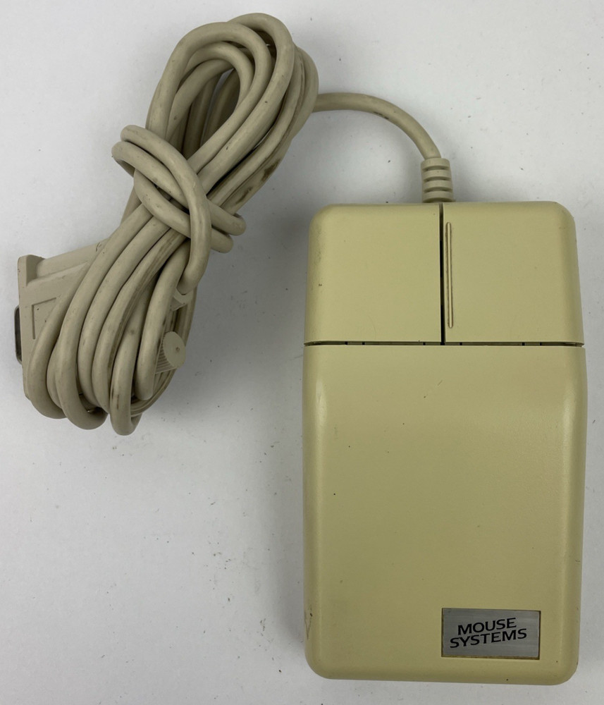 Mouse Systems 2-Button Trackball Serial Retro Computer Model M10 9 Pin Vintage