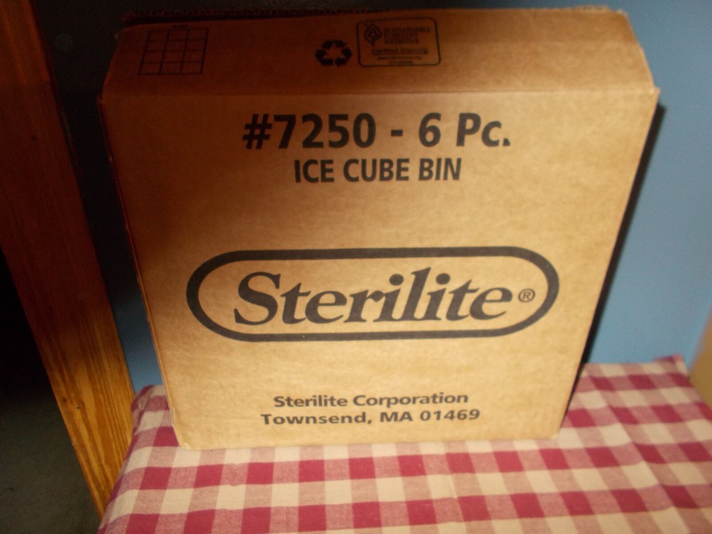 6 pc. Ice Bucket Bin Storage Cube Freezer Stacking Tray White Containers Holders