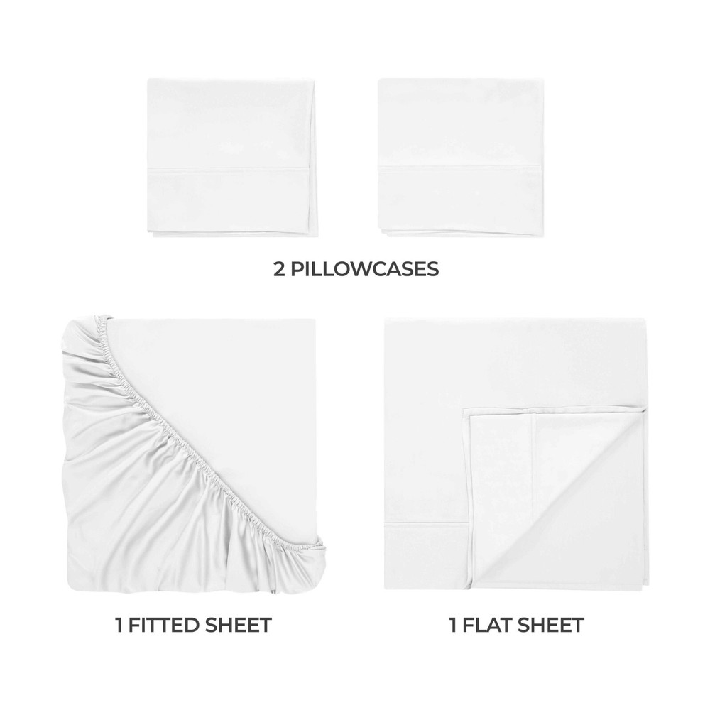 Egyptian Cotton Blend 400 Thread Count Solid Deep Pocket Bed Sheet Set