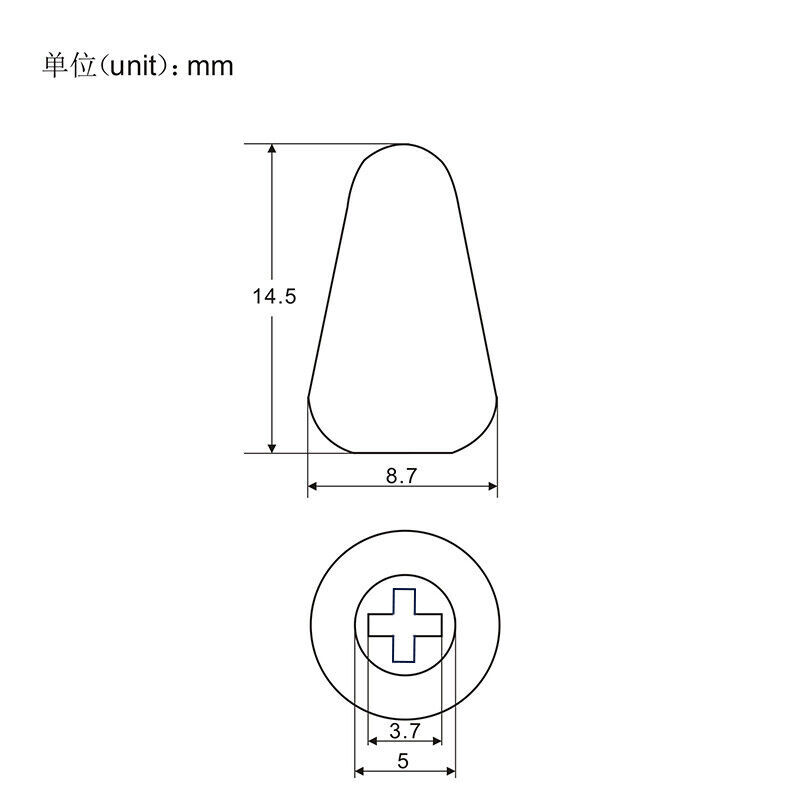 100pcs ST Guitar Switch Tip Knobs 5 Way Switch Tip Caps Plastic White Color