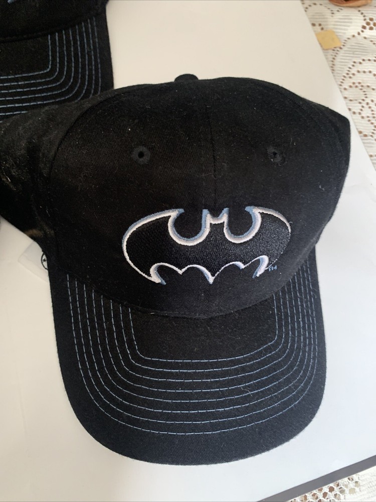 Batman Comics All Black with Silver Trim Cap X 3