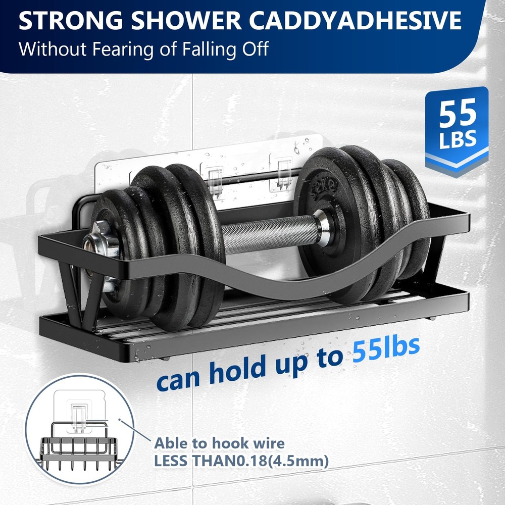 14 Pack Shower Caddy Adhesive Replacement, Strong Adhesive Hooks, Waterproof ...