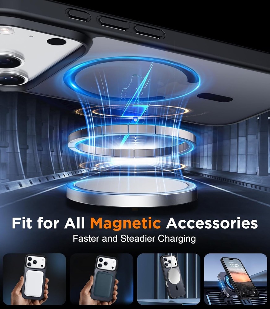 Translucent Matte Case for iPhone 17 Pro Max + 2PCS Tempered Glass Screen Protec