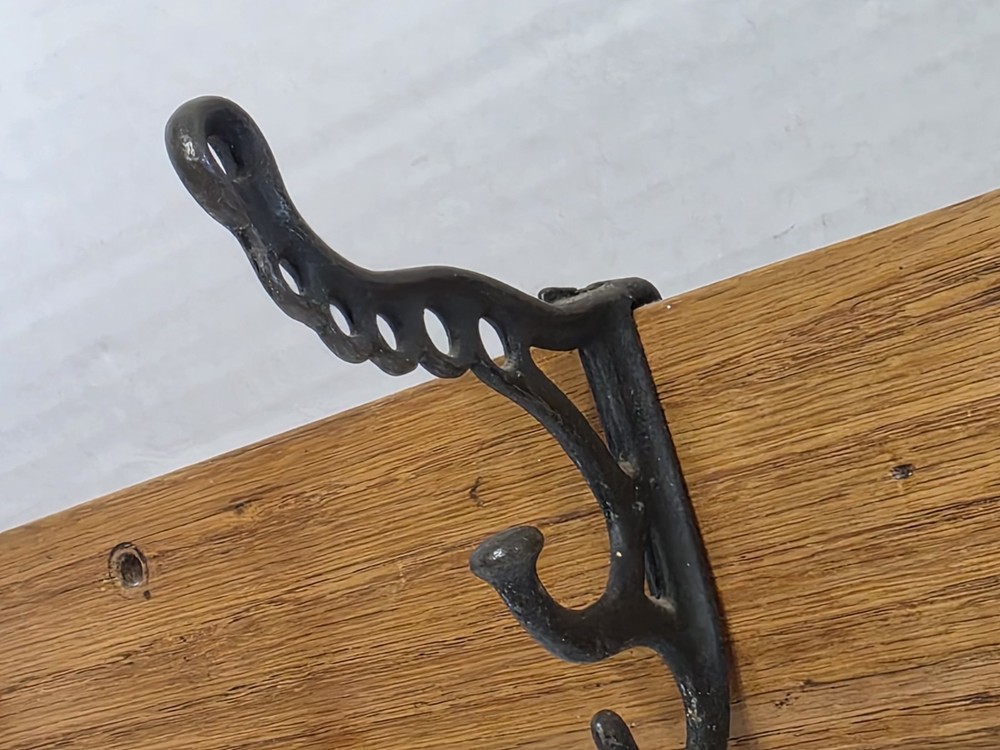 4 Cast Iron Coat Hooks Vintage