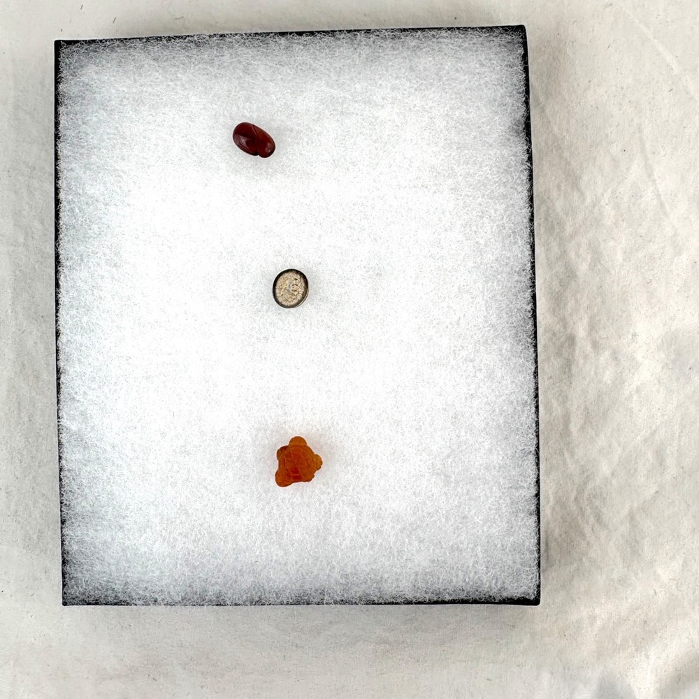 3 Ancient Bactrian Agate Carnelian Garnet Cabochon