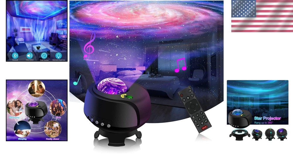 Galaxy Projector with Bluetooth & Adjustable Light: Modern Star Night Light