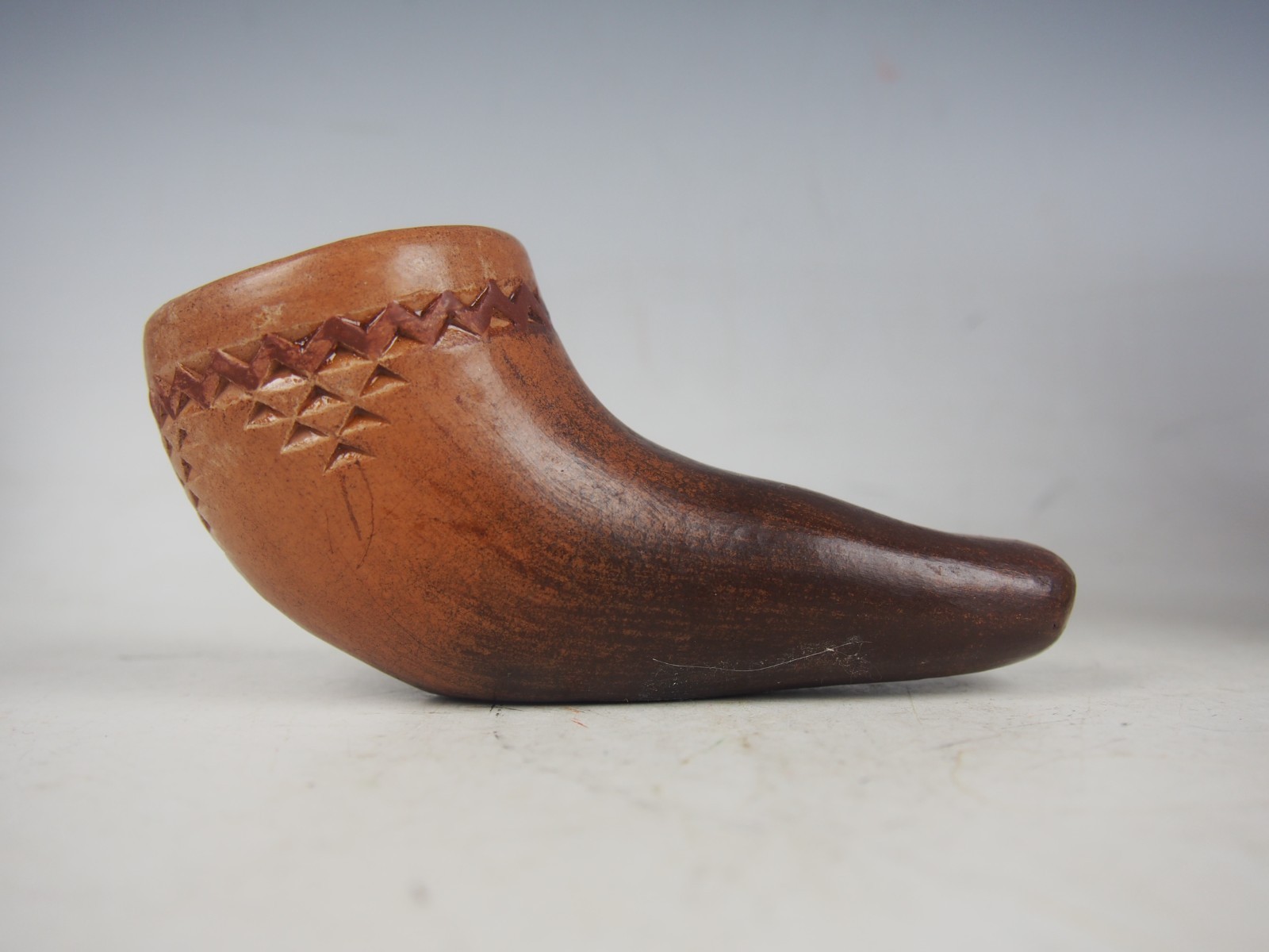 NAVAJO CLAY PIPE - LORRAINE WILLIAMS YAZZI - 4 INCHES LONG - #2