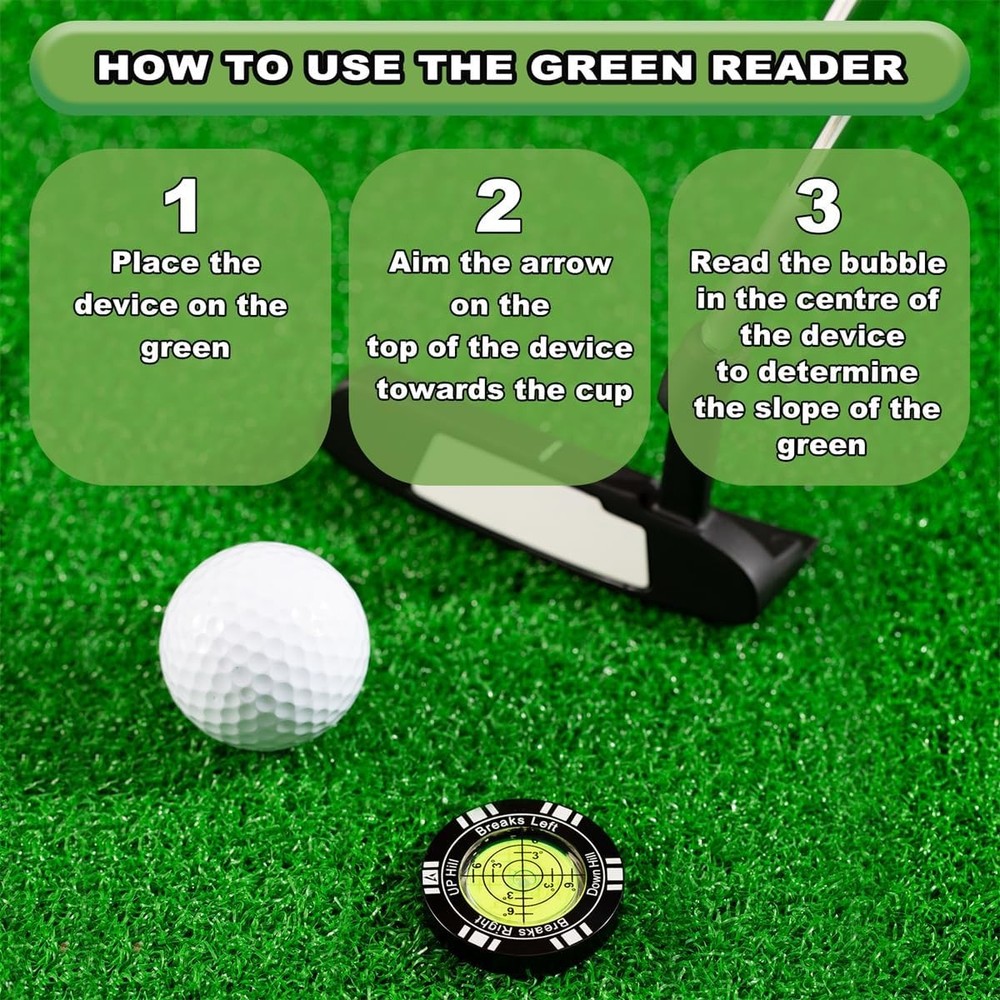 Golf Putt Green Reader, High Precision Training Aid, Stylish Hat Black