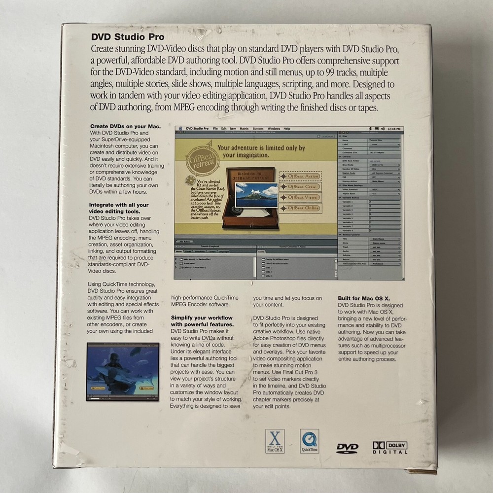 Software Apple DVD Studio Pro 1.5 RTL M8698Z/A © 2002
