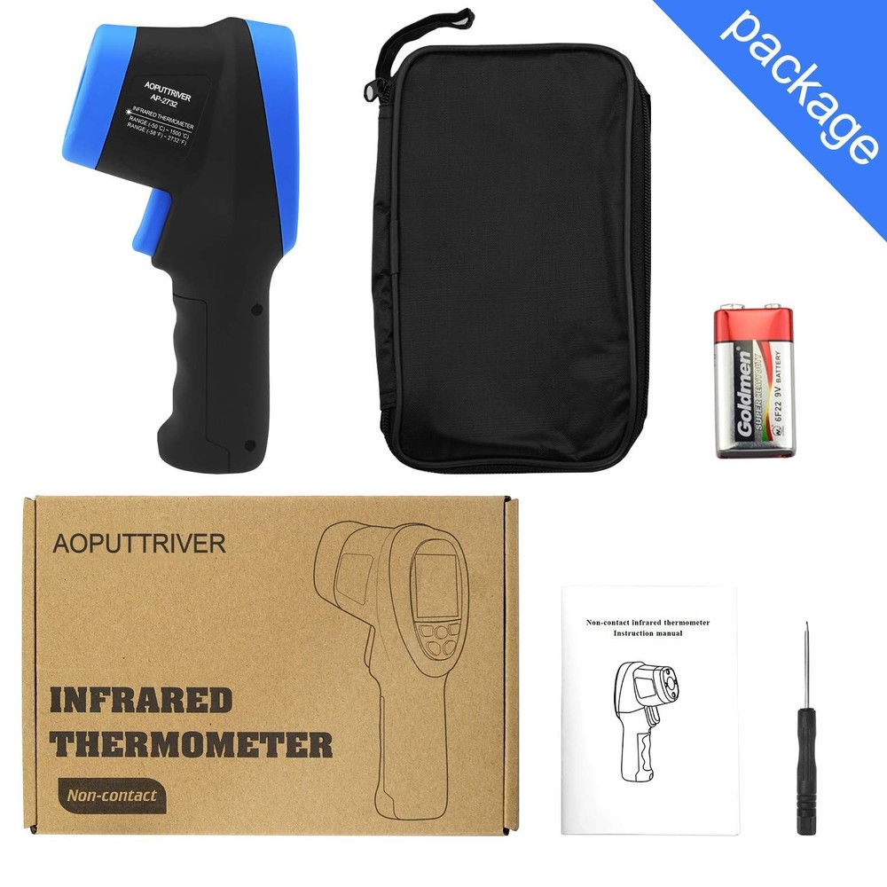 Versatile Laser Pyrometer -58℉ to 2732℉ Range with Carry Case for Professionals
