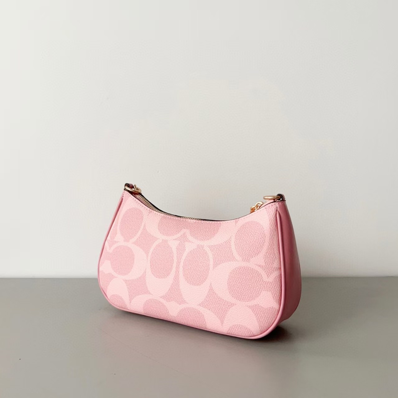 COACH Teri Shoulder Bag In signature canvas/Gold/Powder Pink New CAL51