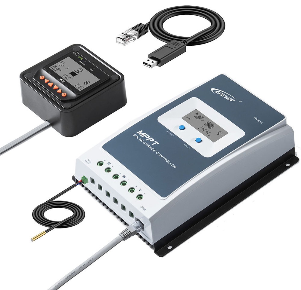 20A 10A Epever MPPT Solar Controller 12V/24V PV 60V Include Meter MT52 and Cable
