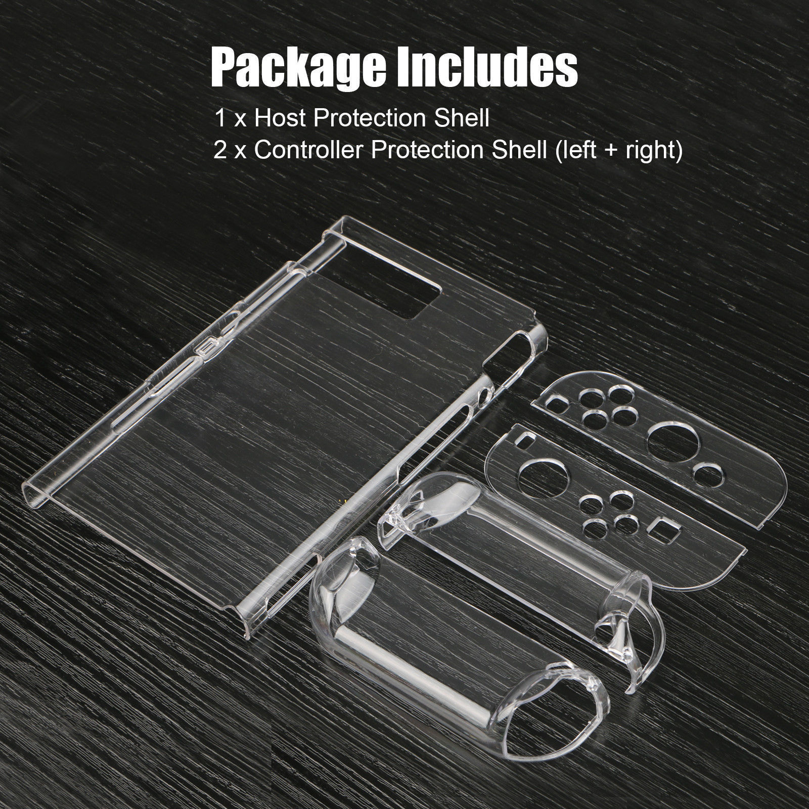 Protective Clear Hard Case+Screen Protector +Thumb Grip Caps for Nintendo Switch