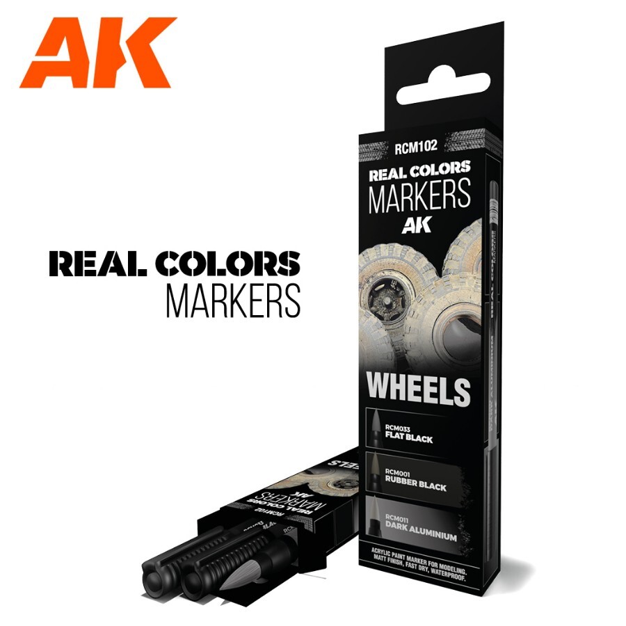 AK Interactive: Wheels - Acrylic Paint Marker Set - RCM102 - Markers