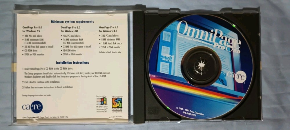 OmniPage Pro 8.0 CD-ROM for Windows