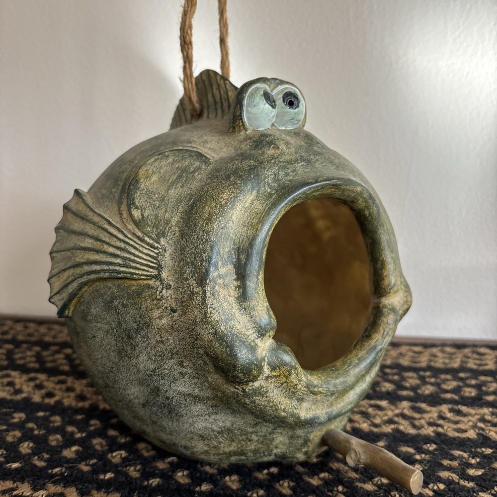 Art Pottery Fish Birdhouse