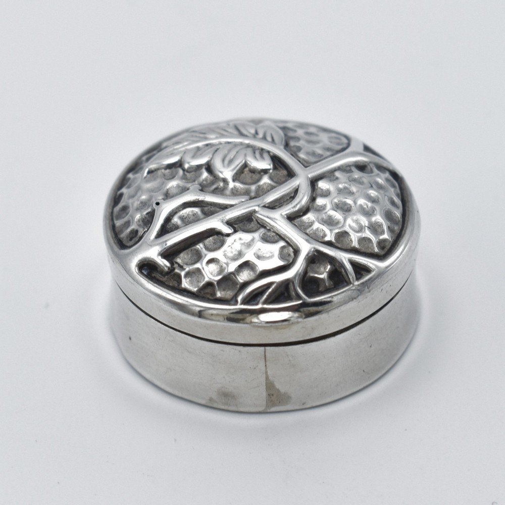 Antique Solid Sterling Silver Pill Pot 1903 Box