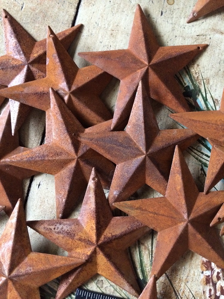 Lot of 25 Rusty Barn Stars Star 3.75 in 3 3/4" Primitive Country 2D Rust Supply